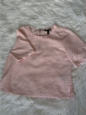 Banana Republic Pink Eyelet Short-Sleeve Top